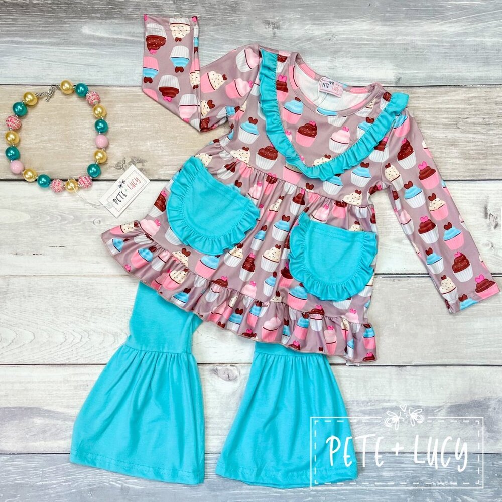 Pete+ Lucy Sweet Cupcakes 2 pc Outfit Size 12-18 Months